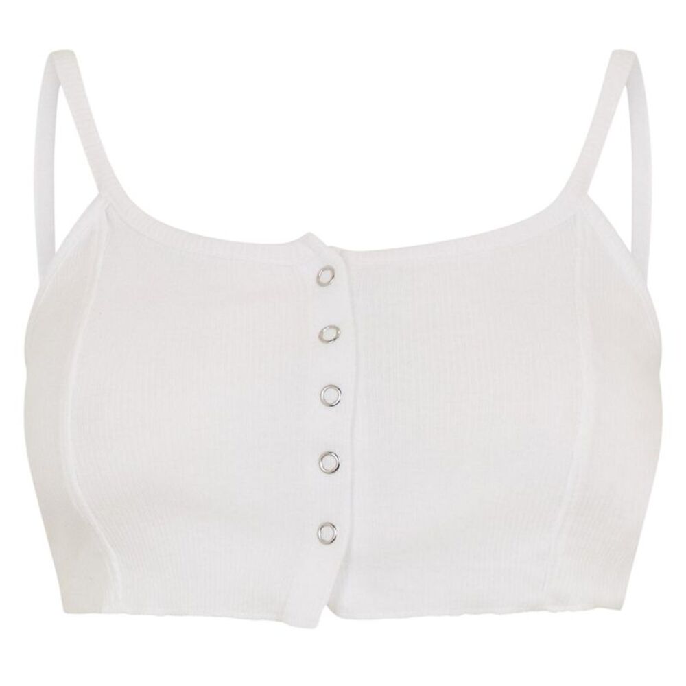 Brave Soul Womens/Ladies Rib Knit Crop Top / White